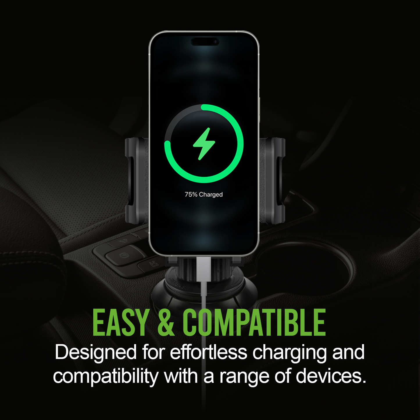 Cellet Car Phone Mount Holder Car Cup Holder Phone Holder Mount, Adjustable Compatible with Apple iPhone 12 Pro Max Mini 11 SE XS XR X 8 Plus Samsung Note 20 10 Galaxy S21 S20 Moto Pixel