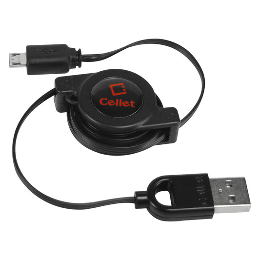 DAMICROR - Micro USB Cable, Cellet Micro USB Retractable Charger and Data Cable (USB)