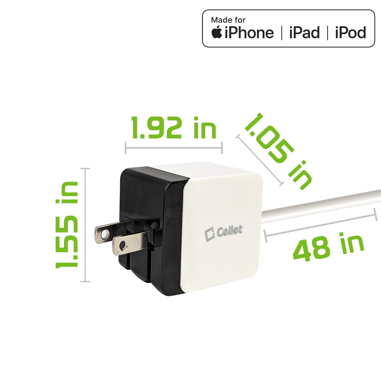 TCAPP5GB - Cellet Compact Home Charger for Apple iPhone / iPad / AirPods / iPod
