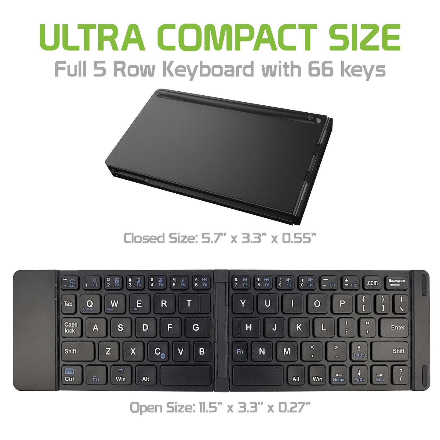 BKP200 - Cellet Universal Fold-able Wireless Version 5.1 Keyboard for Tablets and Smartphones