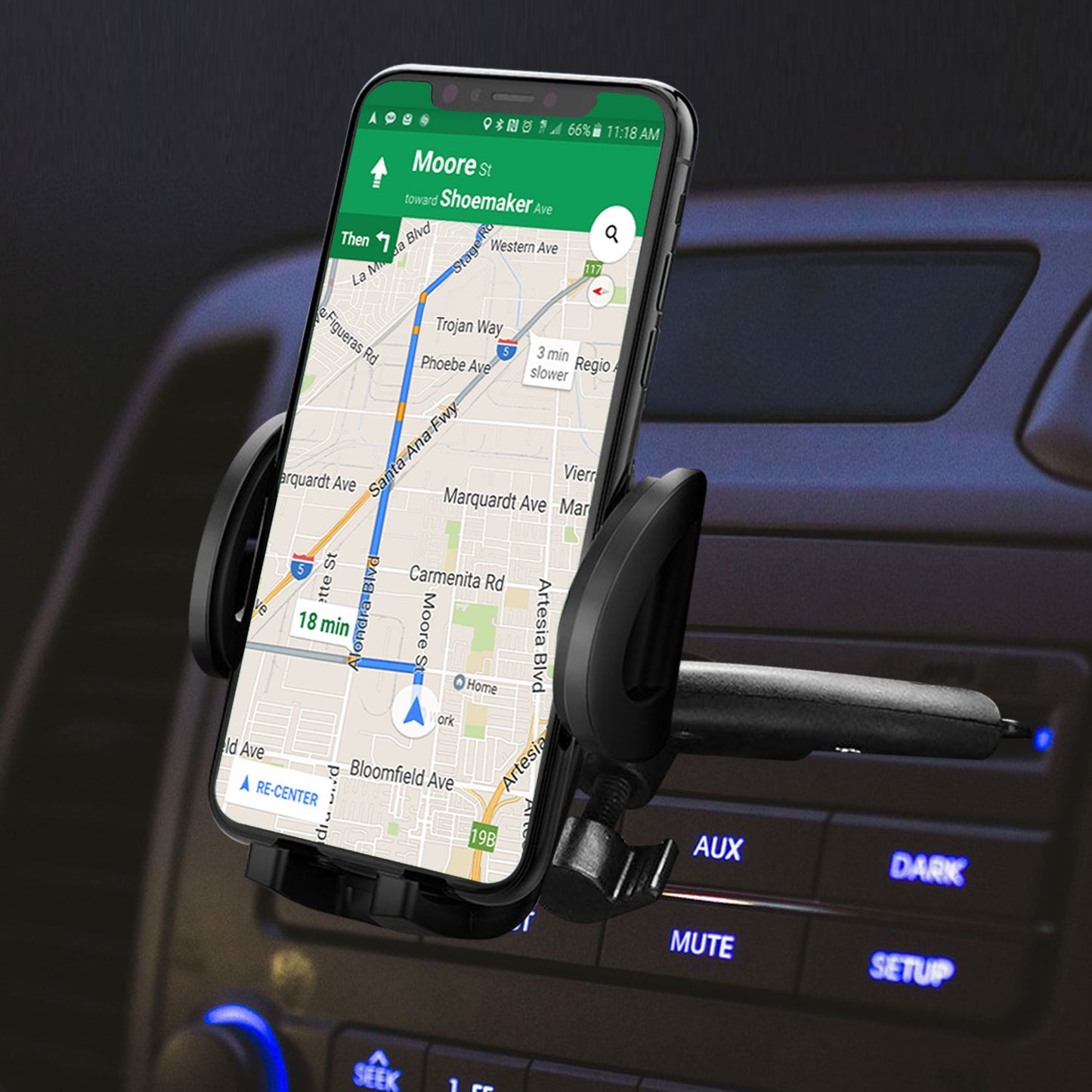 PHCN200CD - Cellet Universal CD Slot Car Phone Mount – 360° Rotating Holder with One-Touch Release, Anti-Slip Rubber Grip, Fits Smartphones Up to 3.5” Wide – Secure CD Base, Hands-Free GPS & Calling