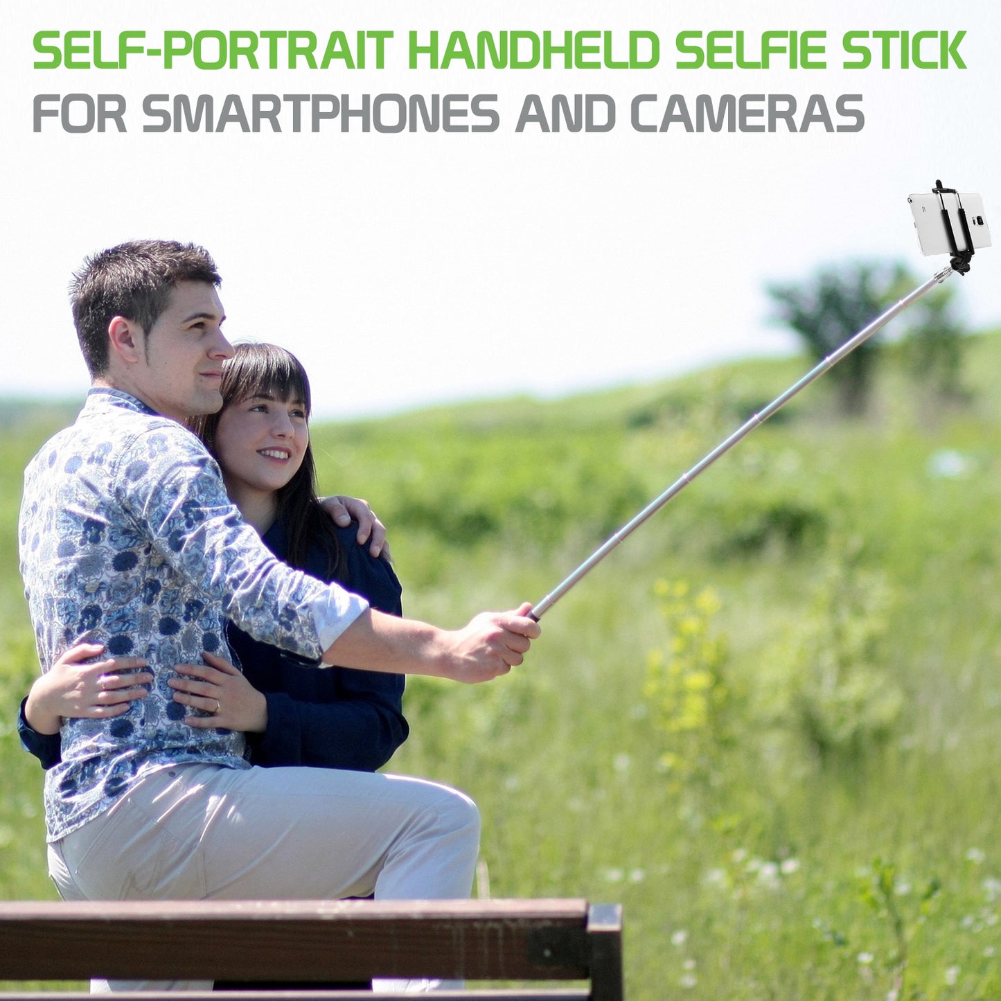 ACPOD4BK - Wireless Self-Portrait Handheld Selfie Stick for Smartphones and Cameras - Black