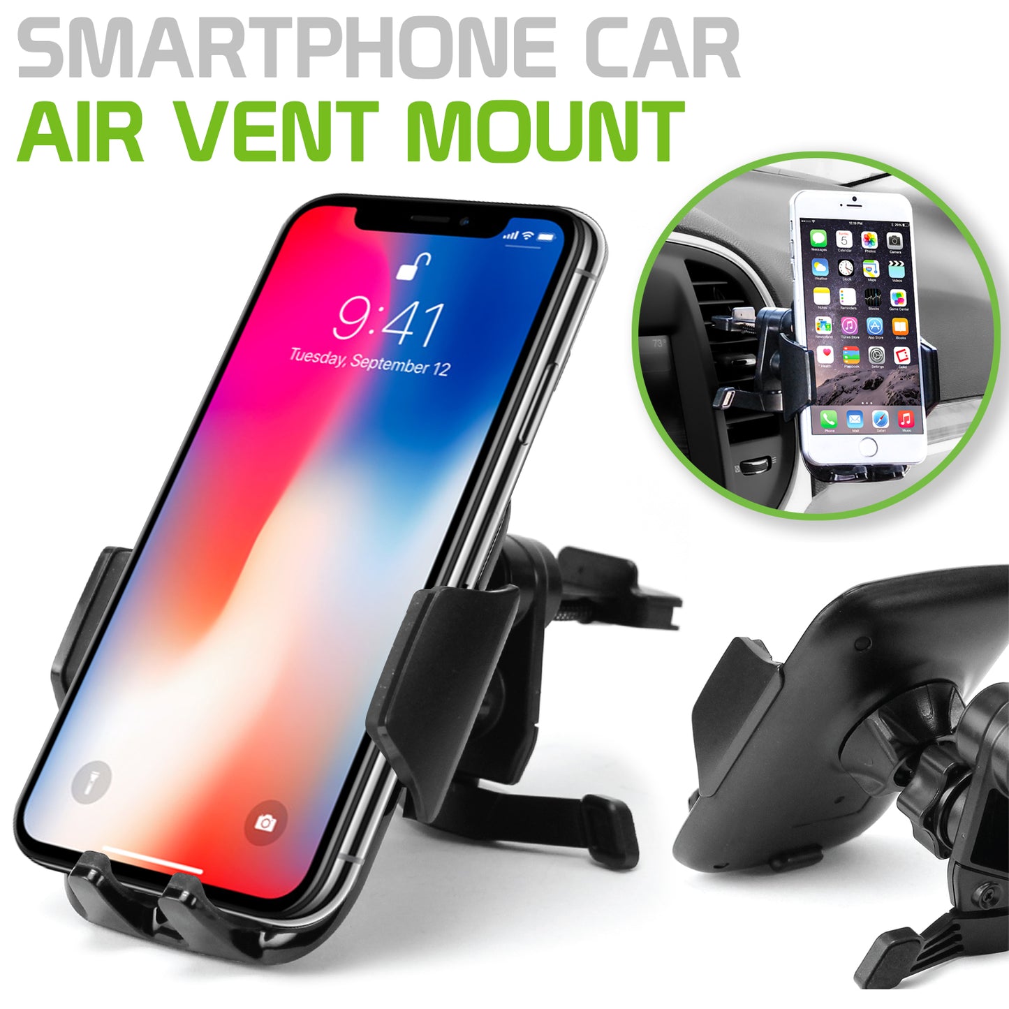 PHVENTCN - Air Vent Phone Holder, Smartphone Air Vent Mount Holder Compatible to 3.5 in. Devices