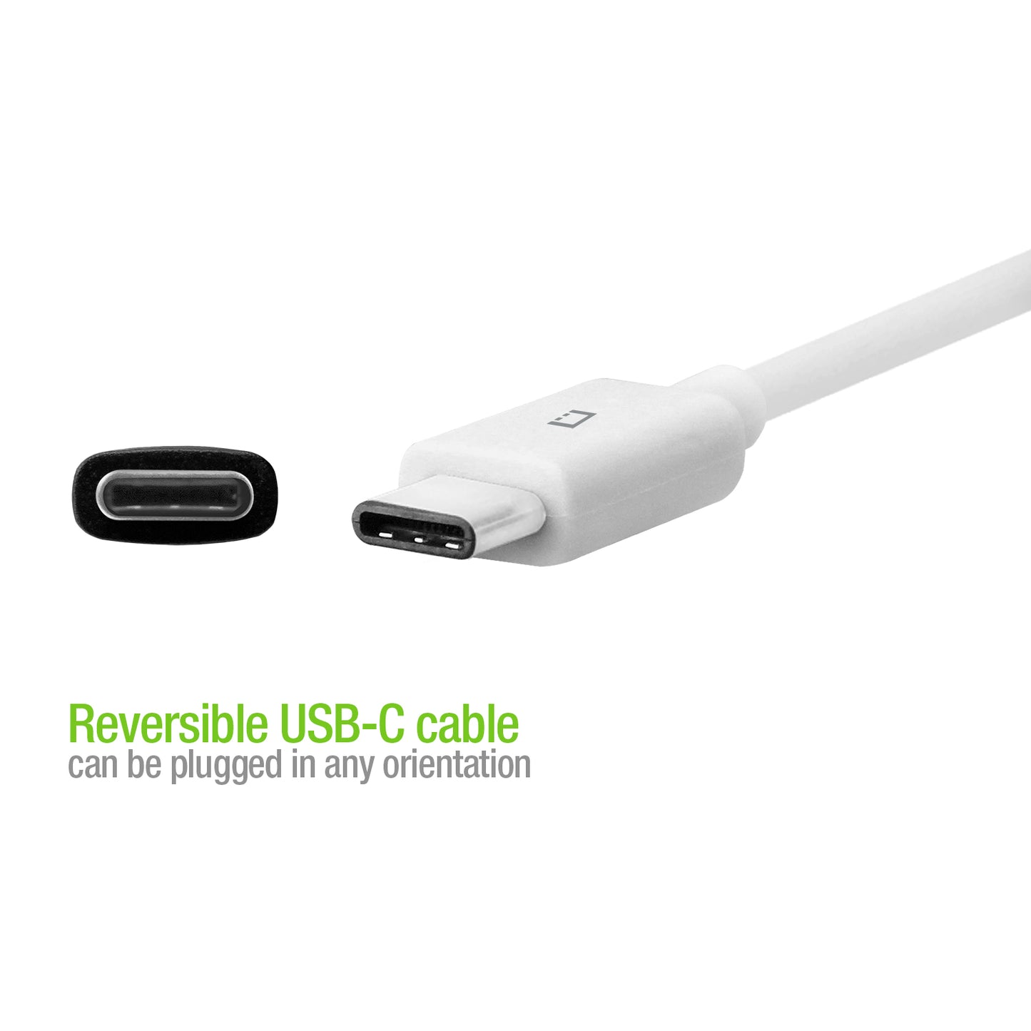 DCMICRO4WT - Cellet Micro-USB to Reversible USB-C Cable - 1-Black + 1-White