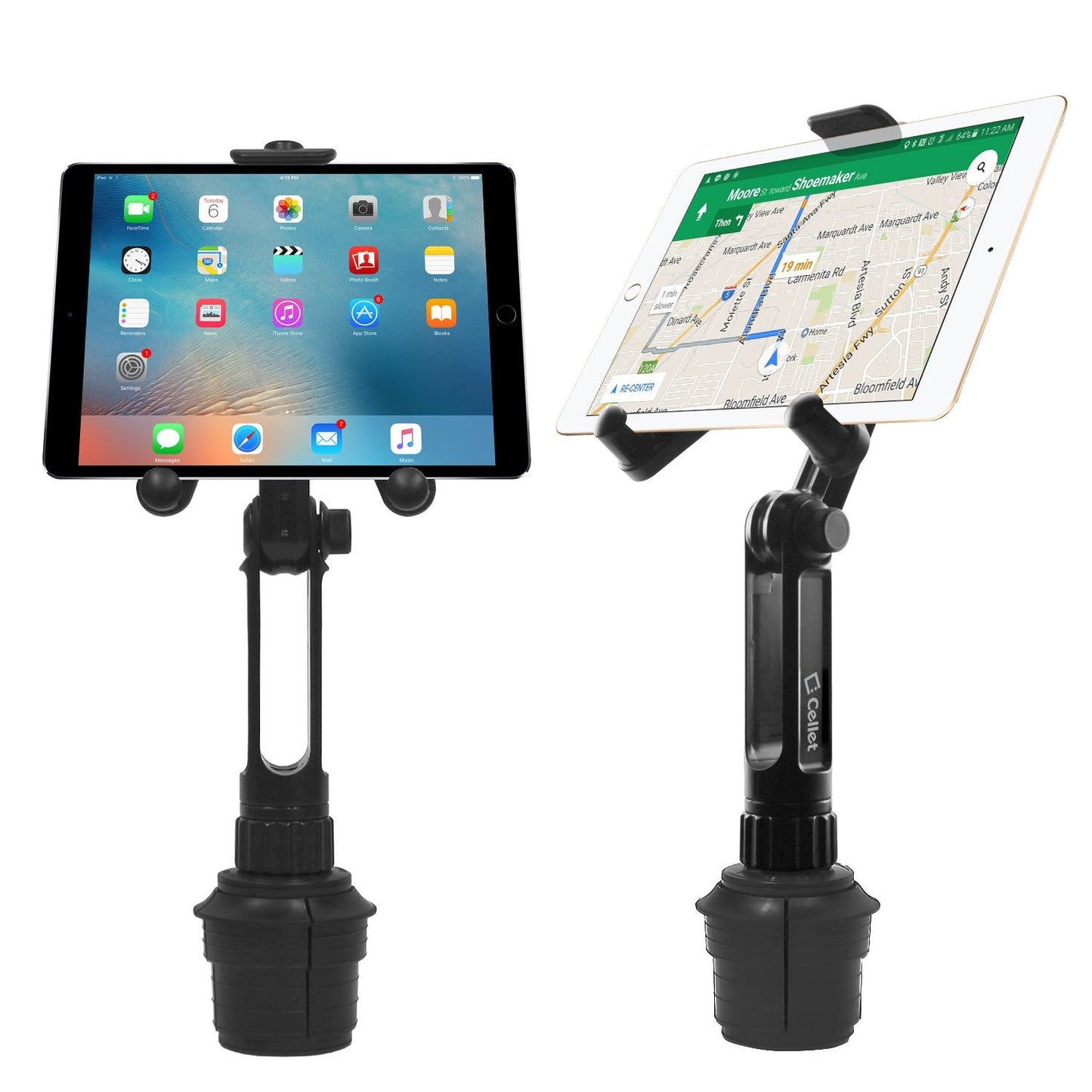 PHC670M Refurbished- Cellet Tablet Cup Holder Mount with 360 Degree Rotation (Fits Most Tablets up to 9.5-inch Wide)