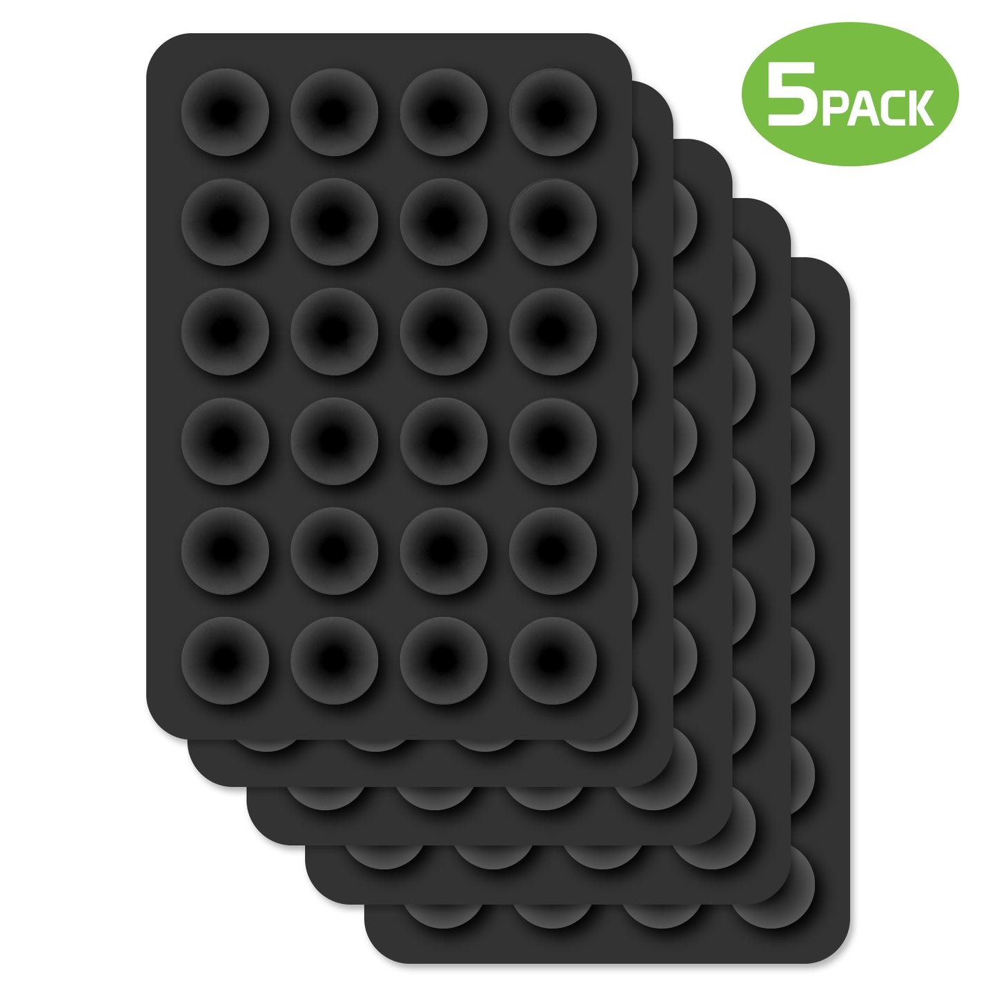 SCUPBK5 - Cellet Multipurpose Mini Suction Cup Mat – 5 Pack | Strong 3M Adhesive | Dashboard, Phone, Battery Pack Holder | Compact 2.3" x 3.3" Grip Pads for Car, Home, & Travel