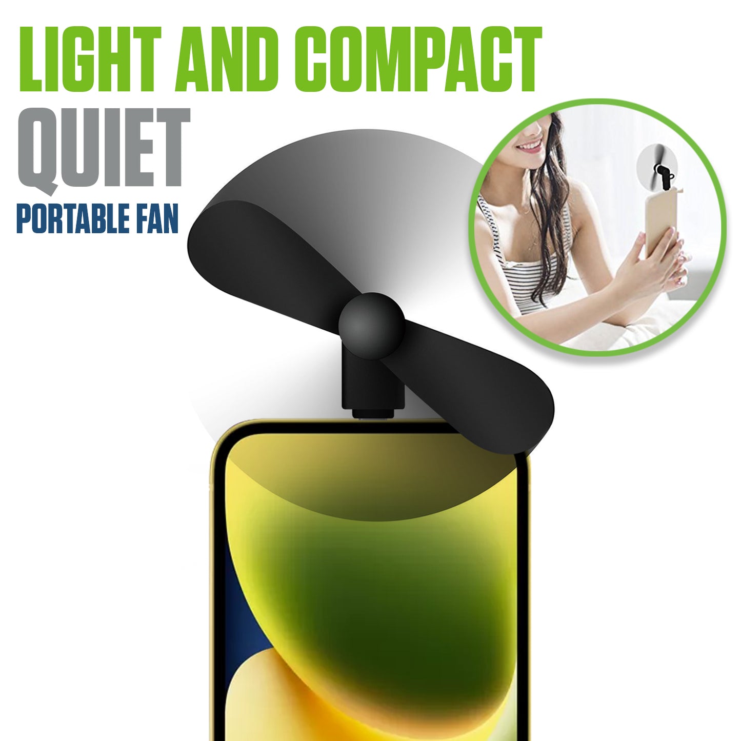 FANLIGHTNING - Portable Mini Phone Fan for iPhone with Lightning Connector – Compact Cooling USB Fan Attachment, Quiet & Lightweight Handheld Gadget for Travel, Outdoor, Office, and Hot Summer Days