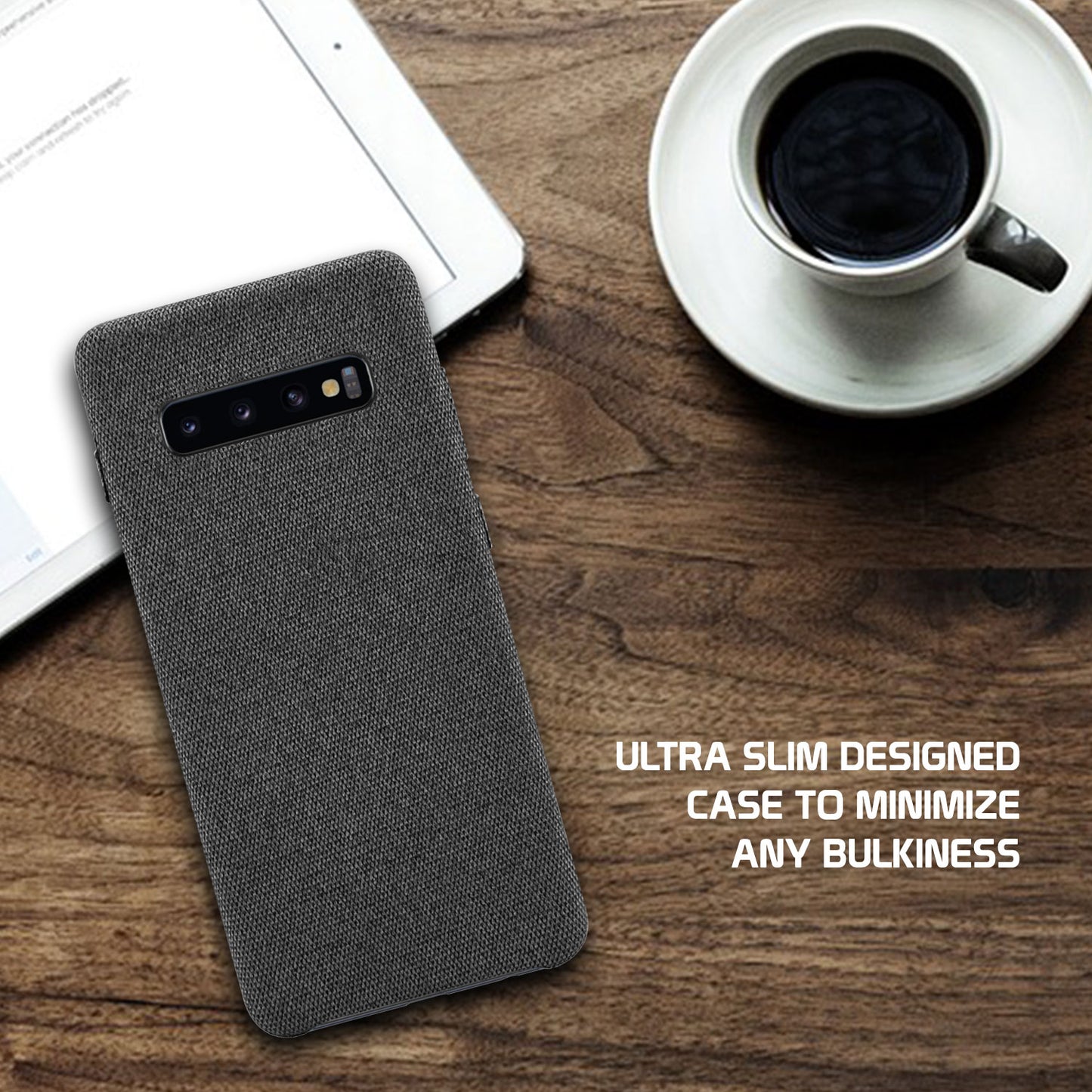 Samsung Galaxy S10 Case, Durable Slim Fabric Case for Samsung Galaxy S10 - by Cellet - Black