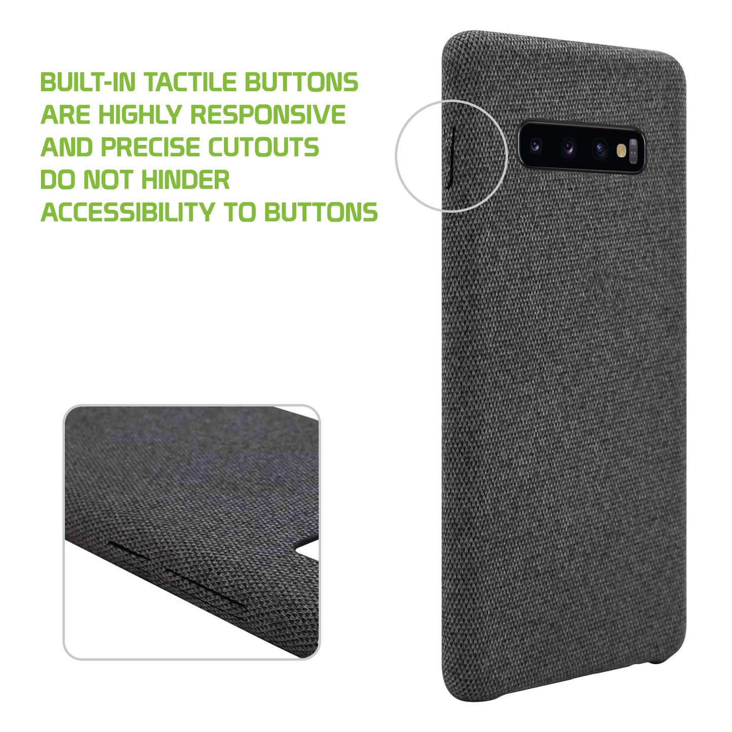 Samsung Galaxy S10 Case, Durable Slim Fabric Case for Samsung Galaxy S10 - by Cellet - Black