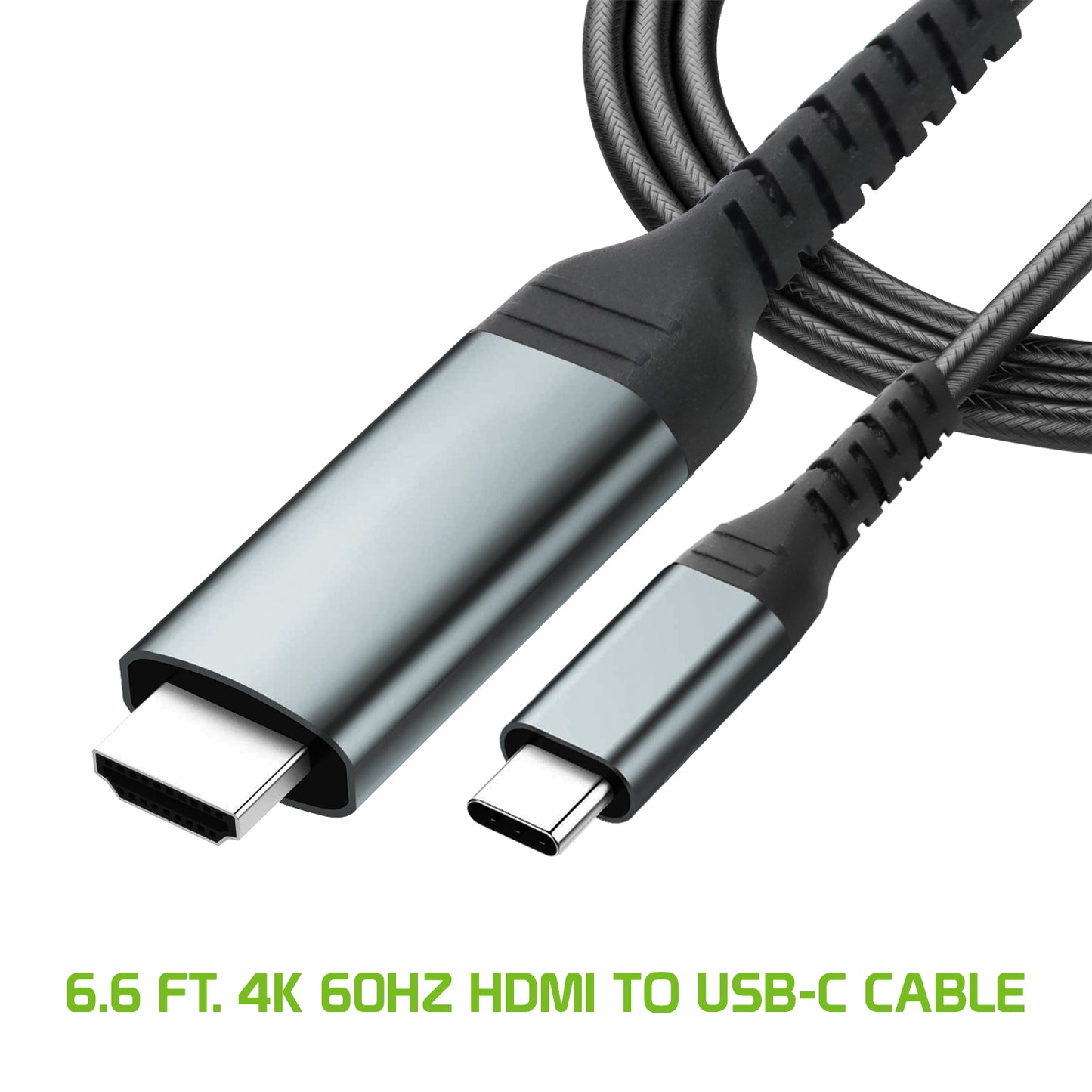 DCHDMI6 - Cellet USB-C to HDMI Cable 6.6FT – 4K 60Hz High-Speed Braided Cord – Compatible with MacBook Pro/Air, iPad Pro, iPhone 16, Samsung, Dell XPS, Chromebook, Nintendo Switch, and More