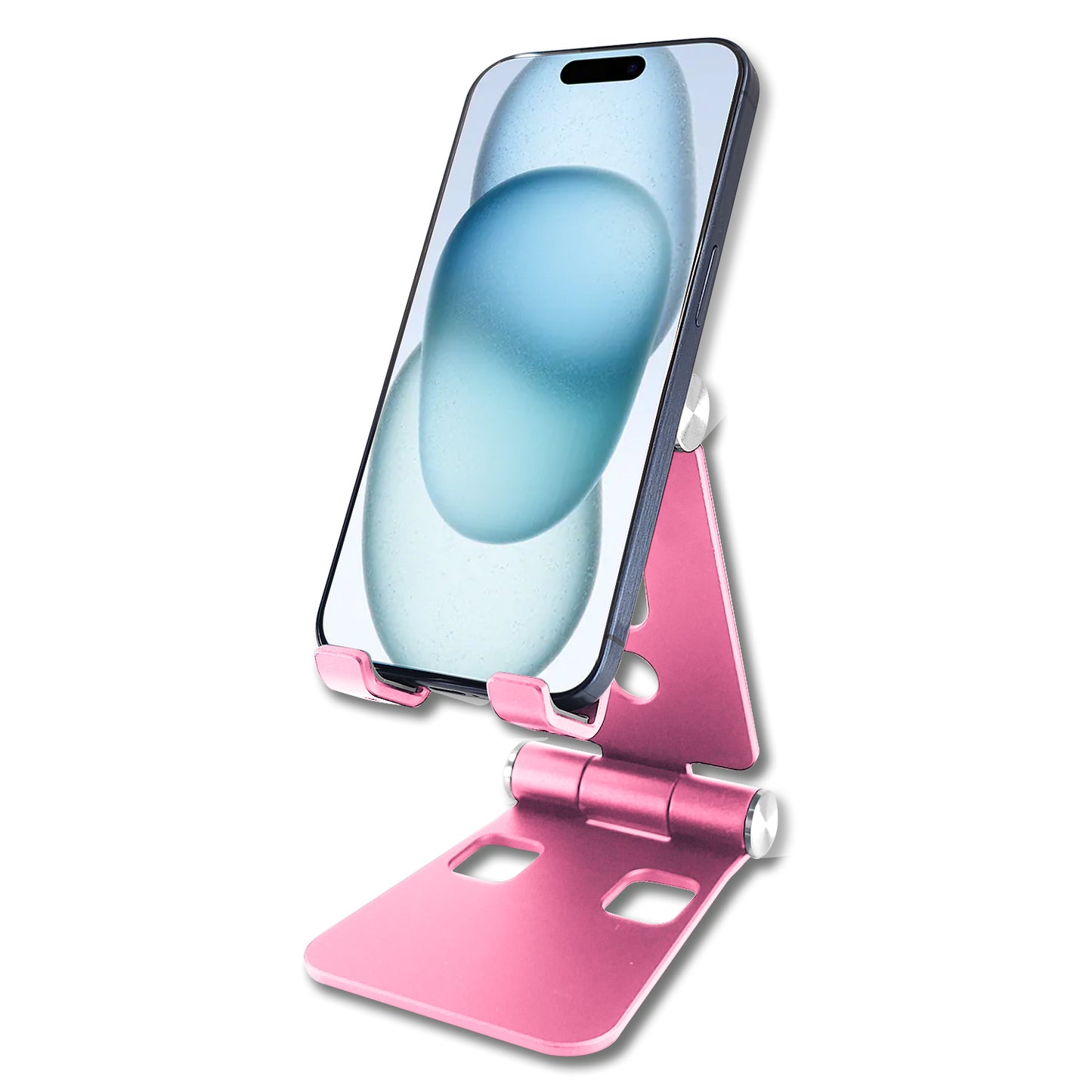 Rose Gold Desktop Phone Stand Smartphone Holder Mount, Durable Easy Folding.