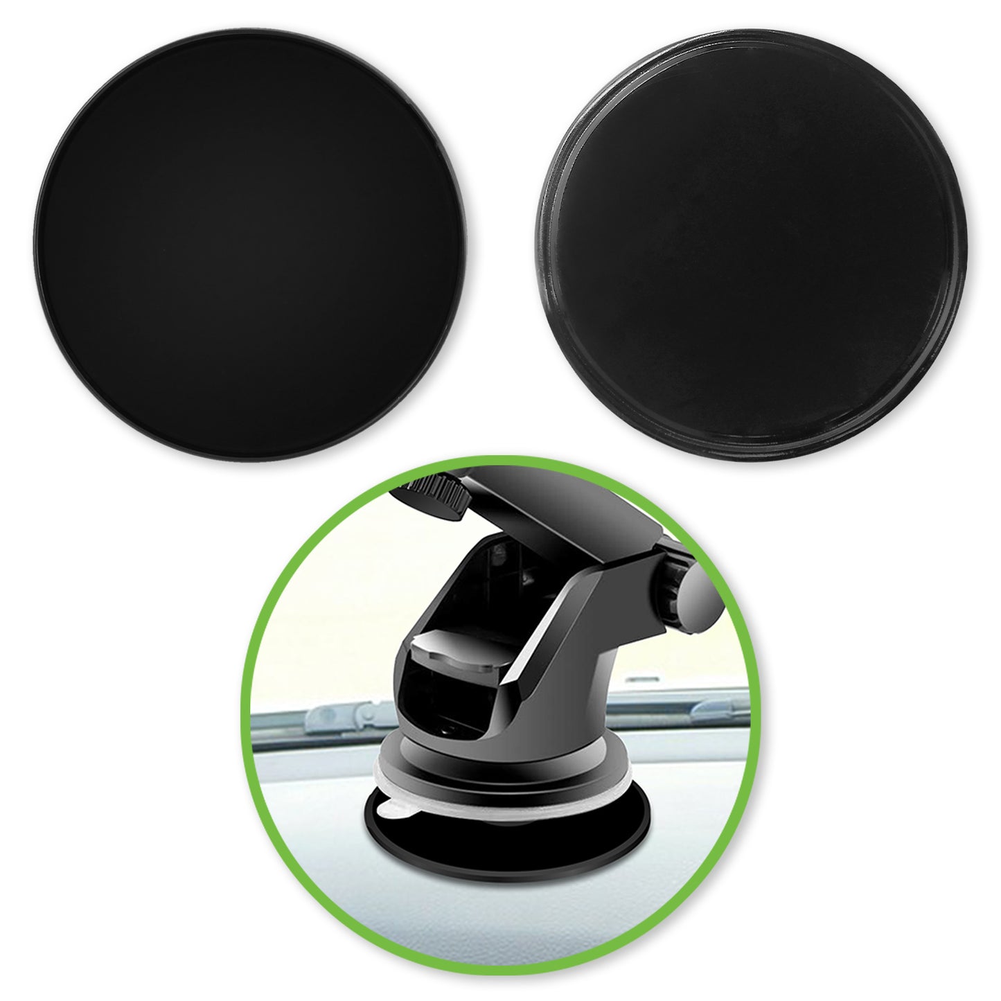 DISK3 ~ 3-Pack Phone Mounting Plate with Smooth Surface on the Front and Sticky Pad on the Back