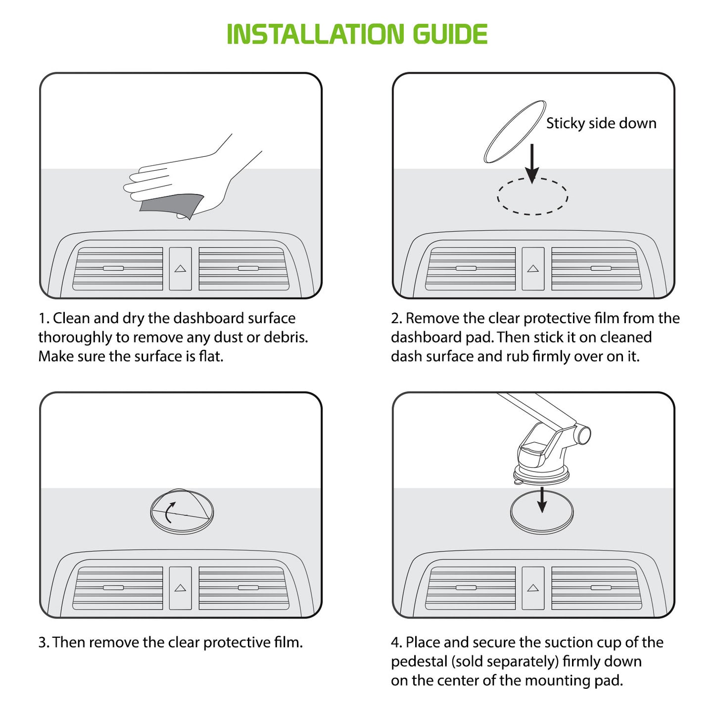 DISK3 ~ 3-Pack Phone Mounting Plate with Smooth Surface on the Front and Sticky Pad on the Back