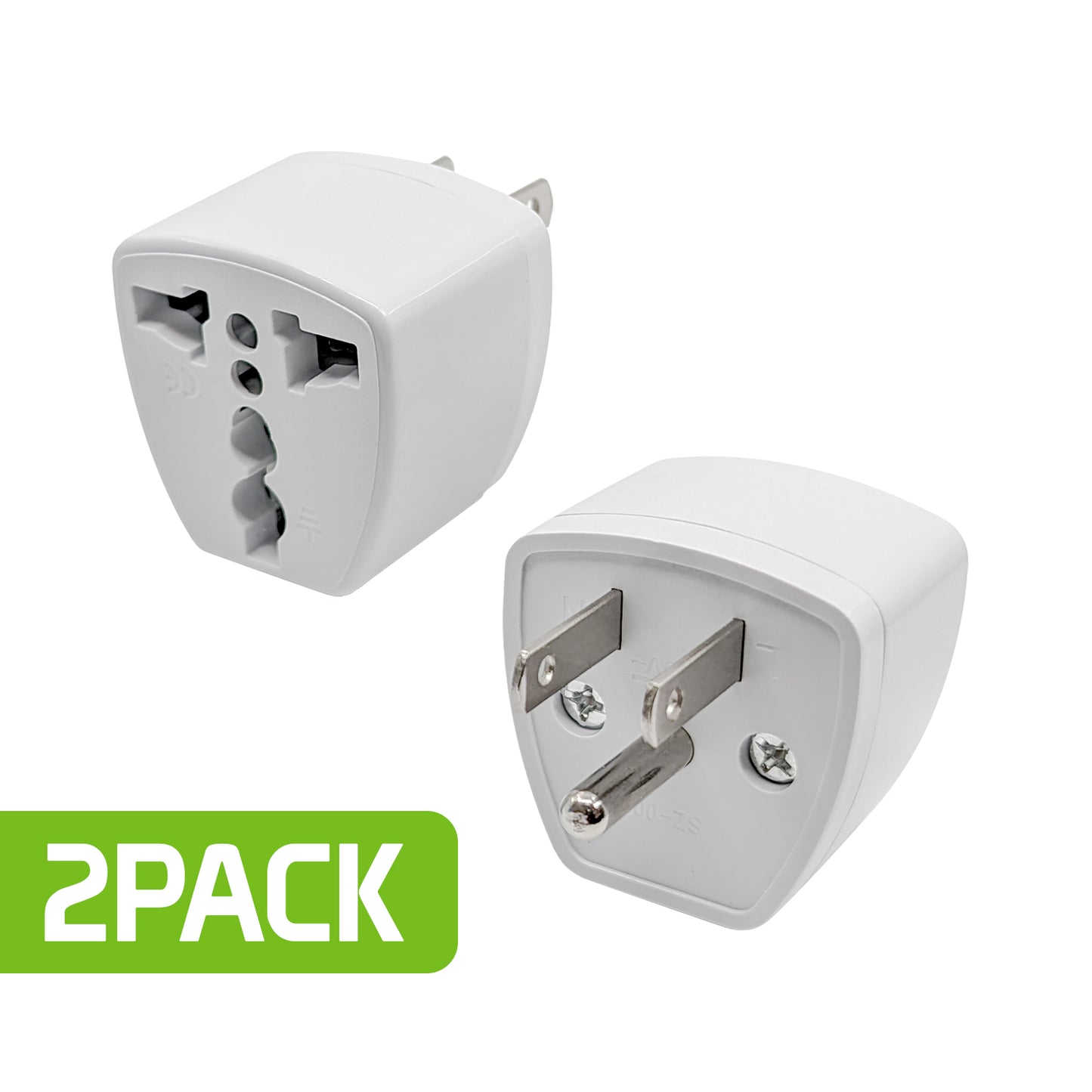 CNFPINBUS - Cellet Universal Travel AC Wall Power Adapter to Convert China, UK, AU, EU & other Plugs to US Plug Socket (2-PACK)