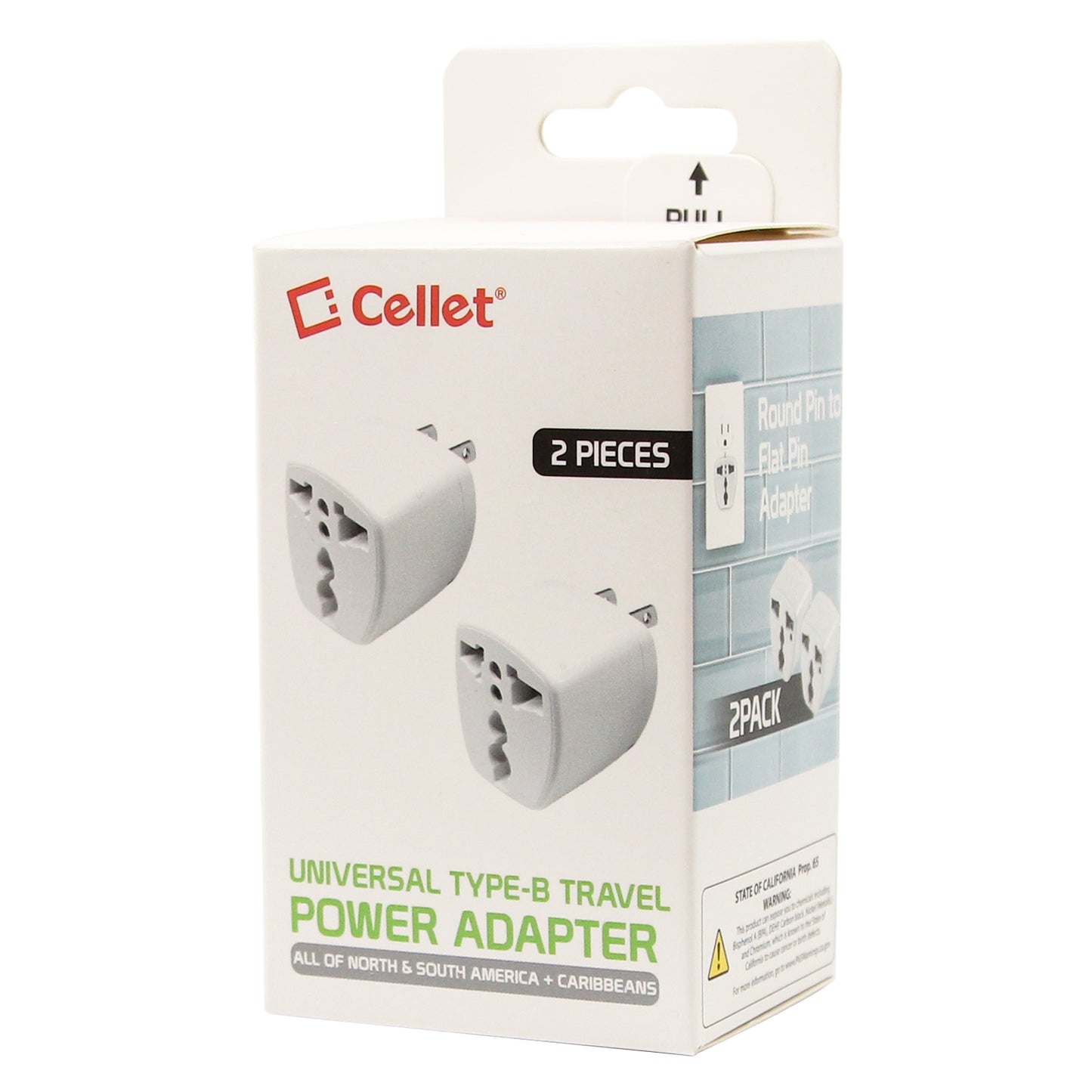 CNFPINBUS - Cellet Universal Travel AC Wall Power Adapter to Convert China, UK, AU, EU & other Plugs to US Plug Socket (2-PACK)