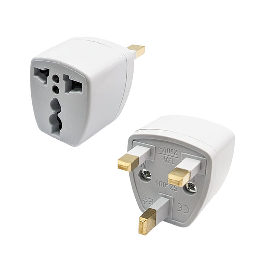 CNFPINGUK - Cellet Universal Travel AC Wall Power Adapter to Convert USA, China, AU, EU & other Plugs to UK/Hong Kong/Singapore Plug Socket (2-PACK)