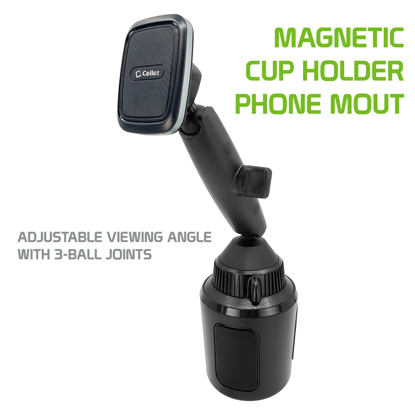 PH665  - Cellet Magnetic Smartphone Cup Holder Mount, Heavy-Duty Mount with Adjustable Arm, 360 Degree Rotation