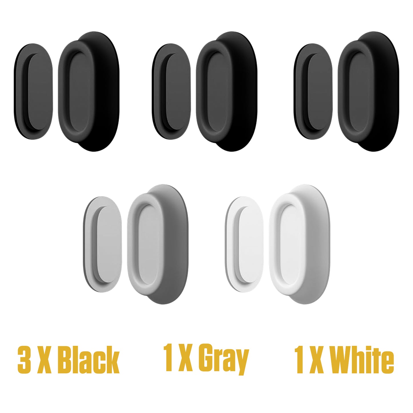 ACMR5 - Magnetic Remote Control Holder Wall Mount, 5 Pack Strong N52 Magnet Remote Organizer, Adhesive Mount for TV Remote, Air Conditioner, Fan, Game Controller & Home Gadgets – Black/Gray/White