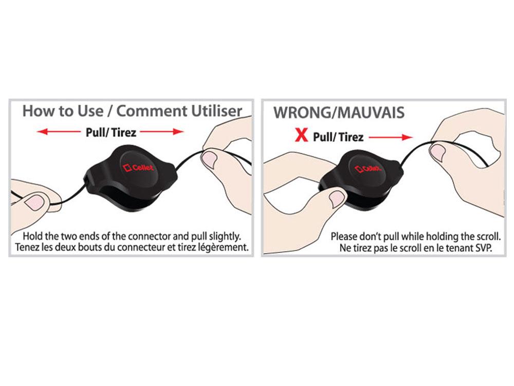 DAMICROR - Micro USB Cable, Cellet Micro USB Retractable Charger and Data Cable (USB)