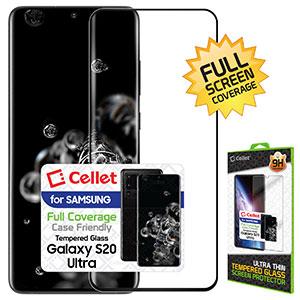 SGSAMS20UF - Premium Ultra-Thin Tempered Glass Screen Protector for Samsung Galaxy S20 Ultra (0.3mm) by Cellet