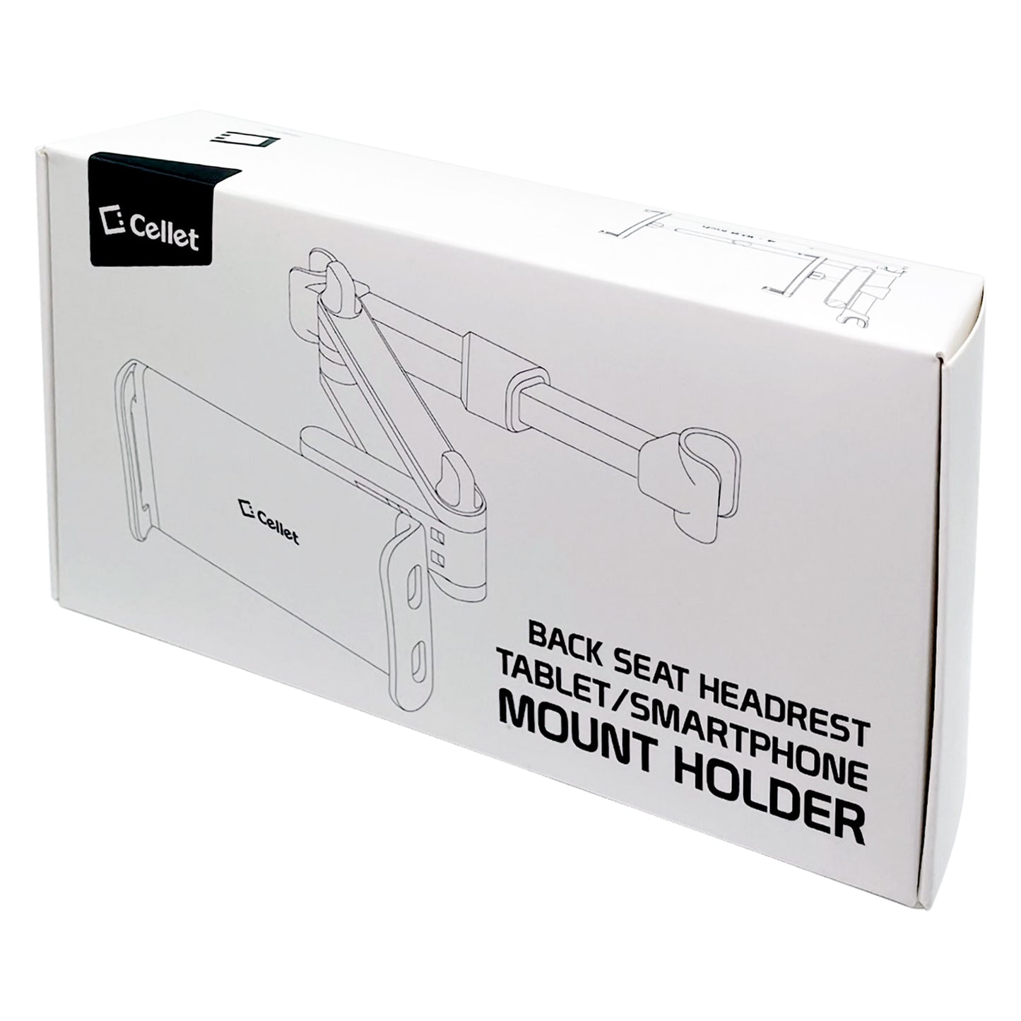 REAR SEAT HEADREST PHONE MOUNT - Black