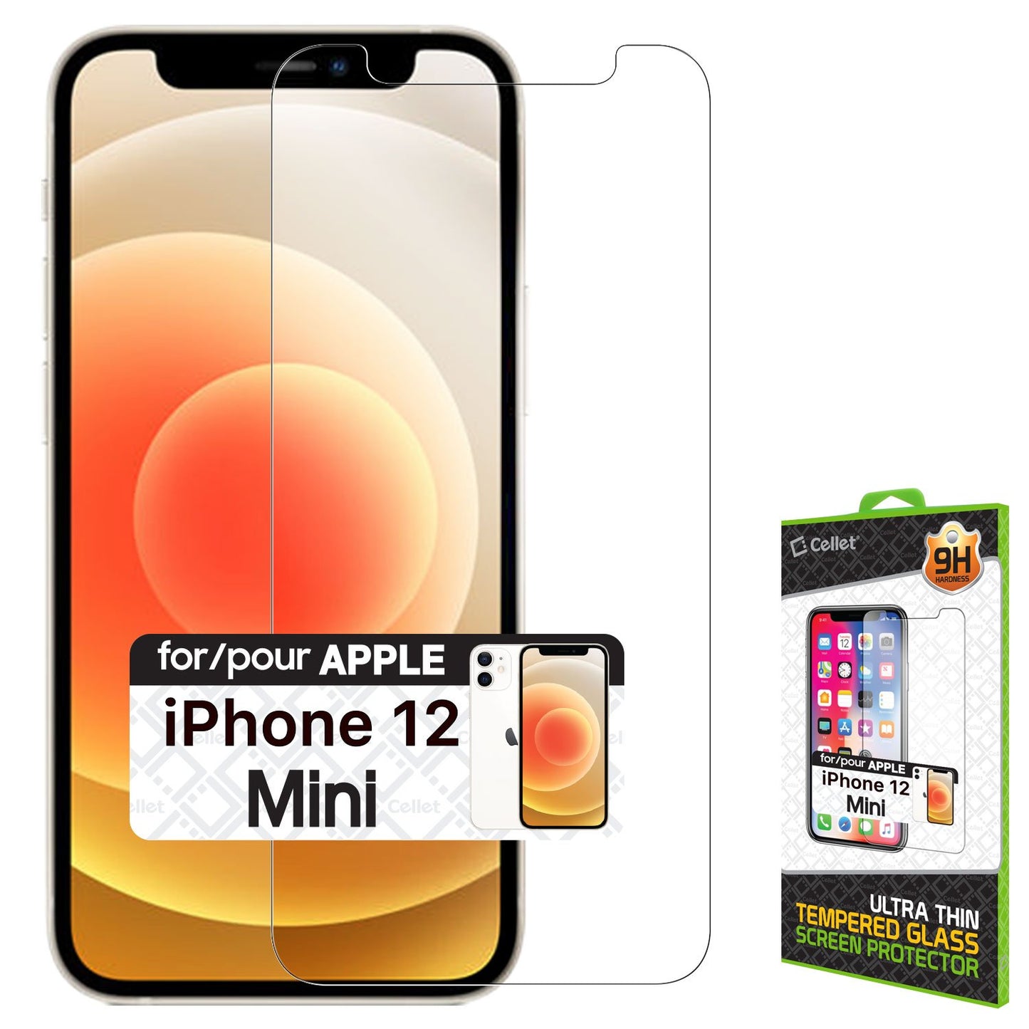 SGIPH12MINI - Tempered Glass Screen Protector, 9H Hardness - iPhone 12 mini