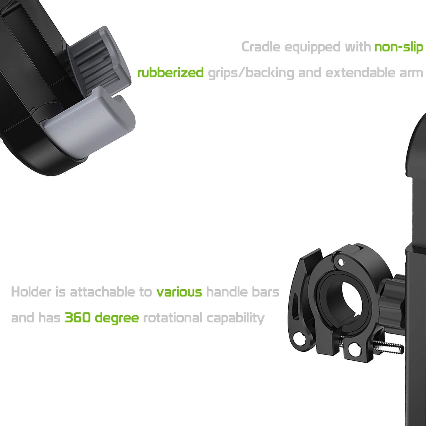 PHBIKE01 - Bike Smartphone Mount, Universal Heavy Duty Bicycle Holder Mount With 360 Degree Rotation Compatible to 4.7”-6.8” Devices