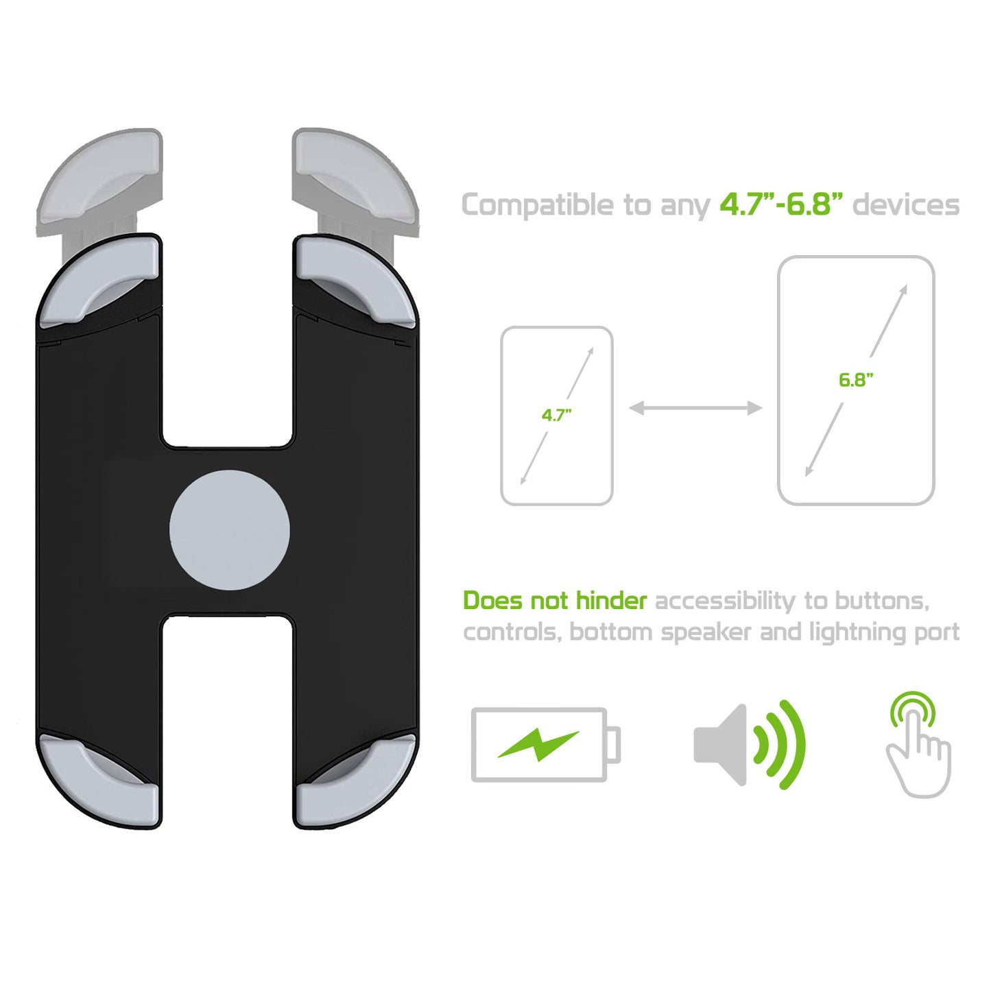PHBIKE01 - Bike Smartphone Mount, Universal Heavy Duty Bicycle Holder Mount With 360 Degree Rotation Compatible to 4.7”-6.8” Devices
