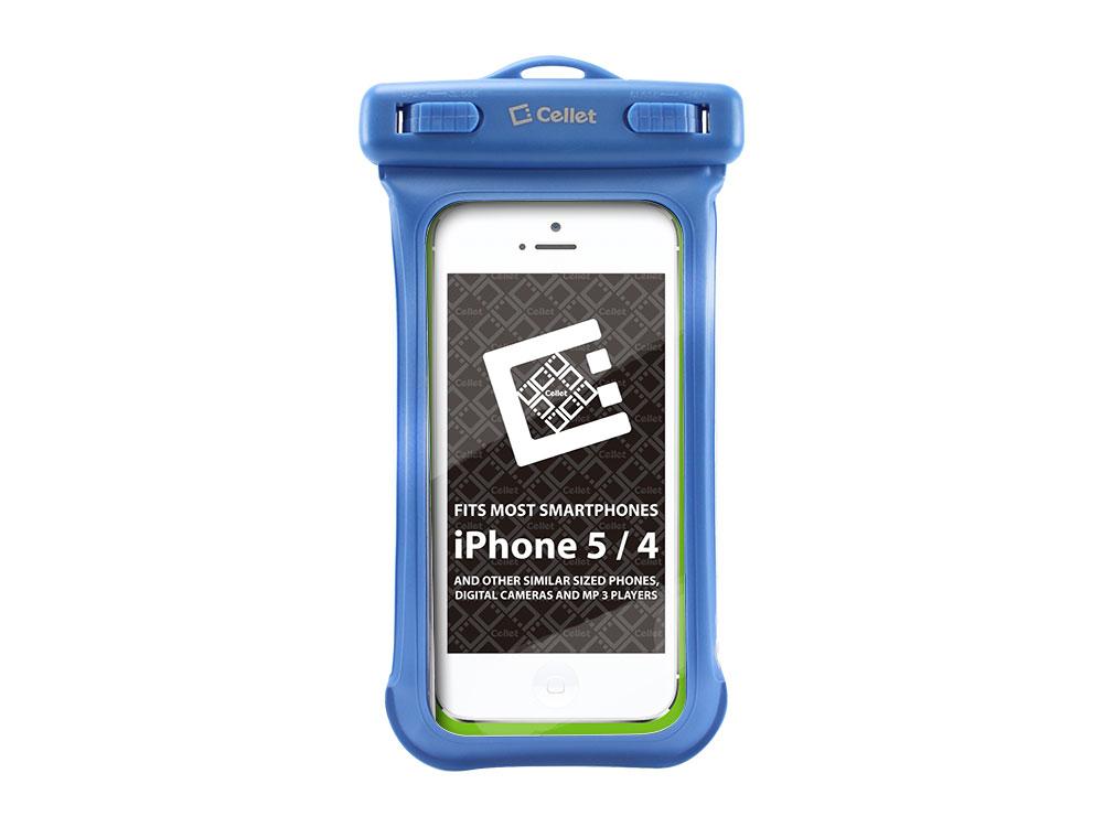WATER5BL - Cellet Universal Waterproof Case for Apple iPhone 5 and other Similar Sized Devices - Blue