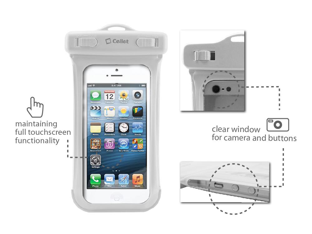 WATER5BK - Cellet Universal Waterproof Case for Apple iPhone 5 and other Similar Sized Devices - Black