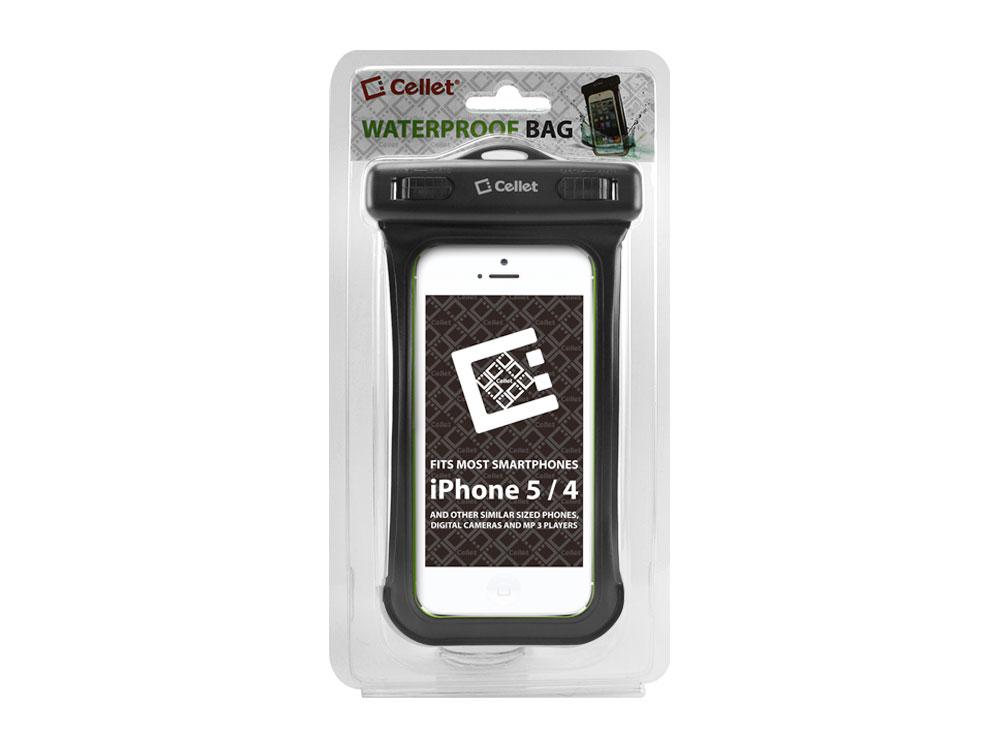 WATER5BK - Cellet Universal Waterproof Case for Apple iPhone 5 and other Similar Sized Devices - Black
