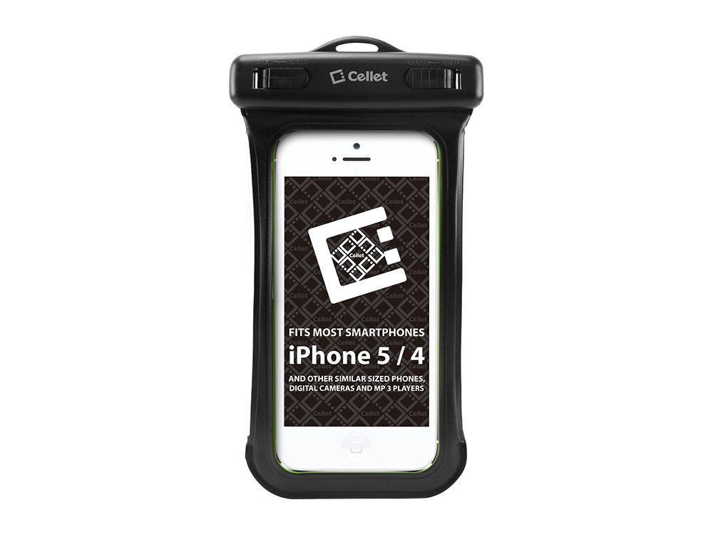 WATER5BK - Cellet Universal Waterproof Case for Apple iPhone 5 and other Similar Sized Devices - Black