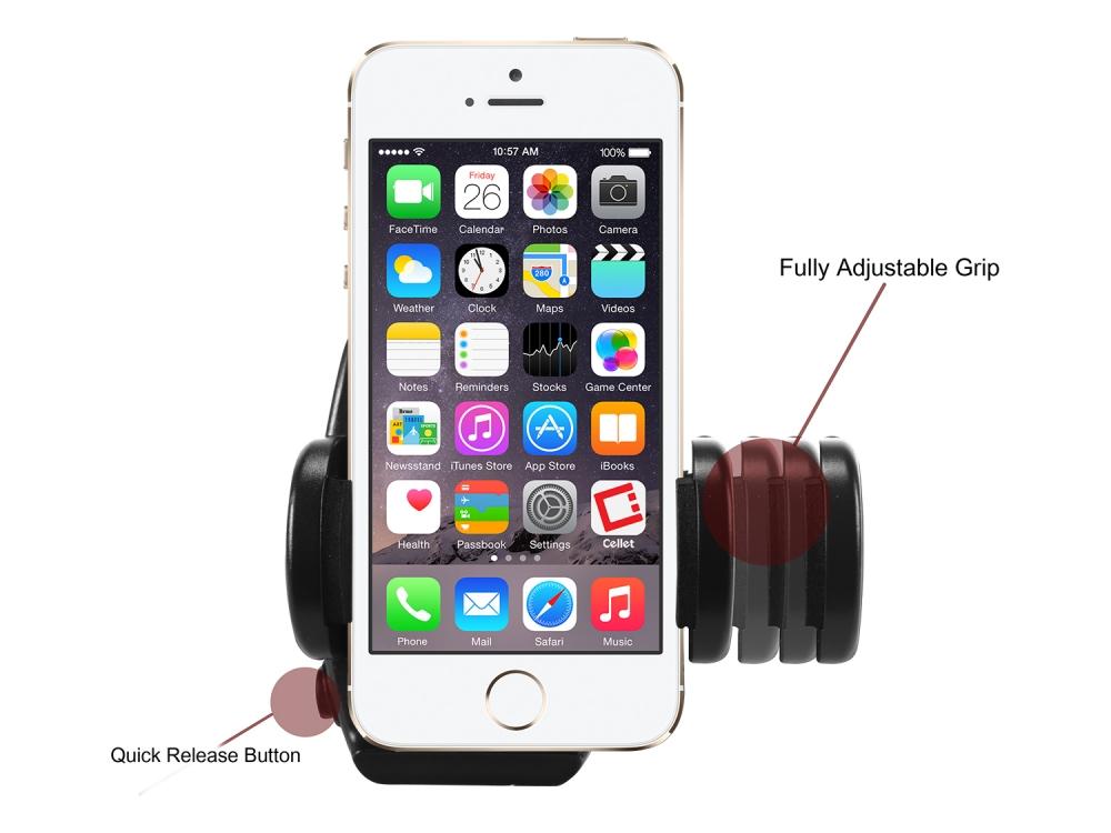 PHBLACK3 - Cellet Dashboard/Phone Holder for Phones up to 2.5 Inches Wide