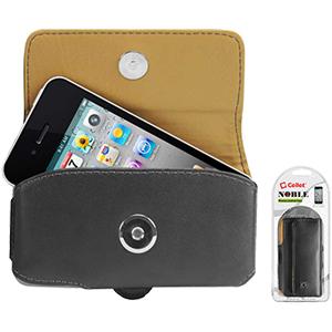 Cellet Black Horizontal Noble Case with Cellet Removable Spring Clip For Apple iPhone and similar size phones