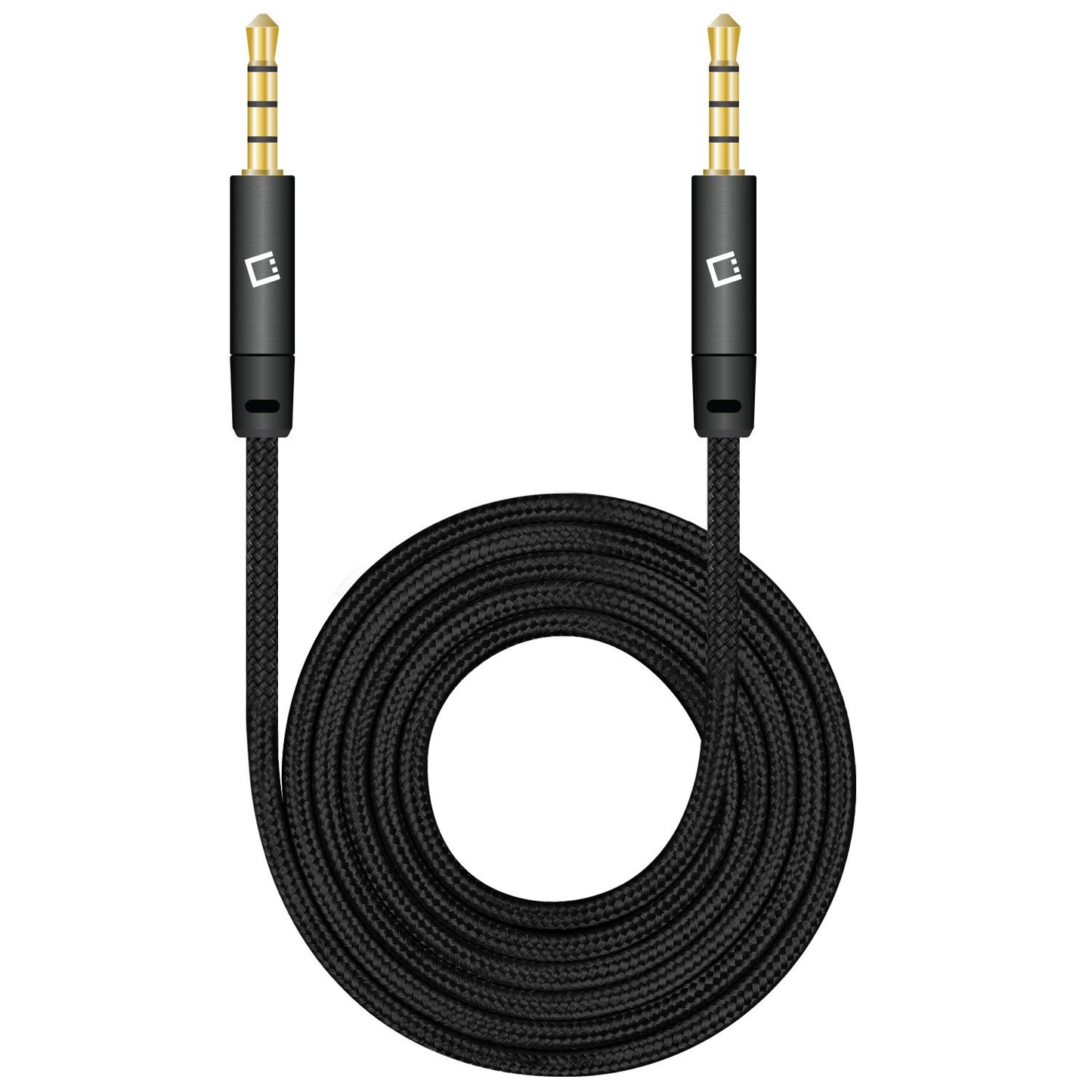 CN3535B - Cellet 3.5mm Premium Anti-Tangle Braided Aux Audio Cable for iPhones, iPods, iPads, Headphones, Smartphones for Home and Car Stereos - Black