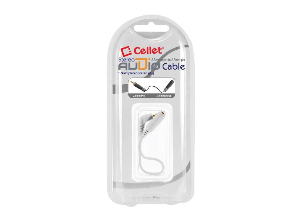 CN25M35F - Cellet 2.5mm pin to 3.5mm Input Stereo Plug Cable