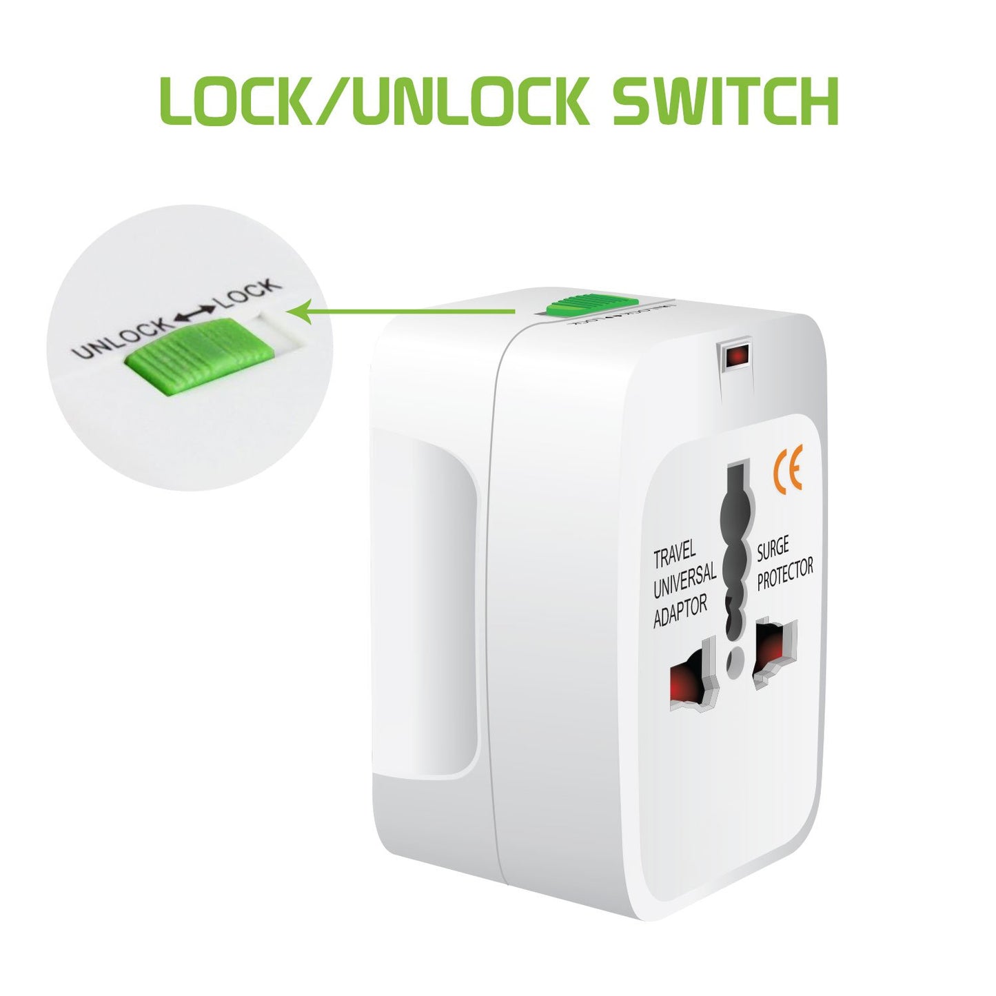 Portable Worldwide Universal Power Adapter Converter All in One International Travel Wall Plug for Wall Input in USA EU UK France Italy Australia