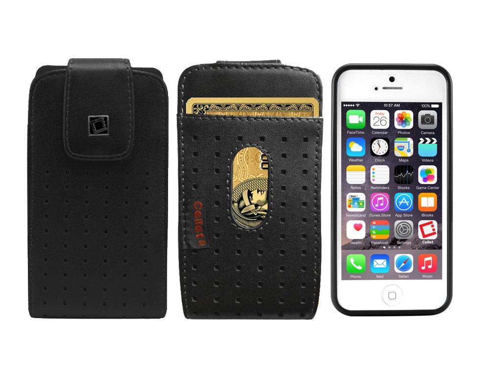 LTERS2 - Cellet Teramo Leather Case with Credit Card Slot for iPhone 5 5S, MOTO X, G with (Slim Case on)