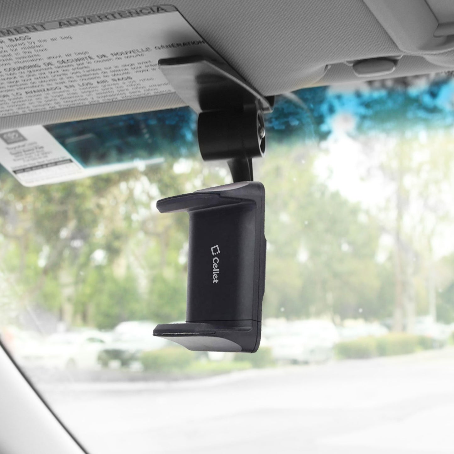 PH700 - Cellet Sun Visor Clip Phone Mount Holder with 360 Degree Rotation iPhone 13 Pro Max, Galaxy S22 and Smartphones