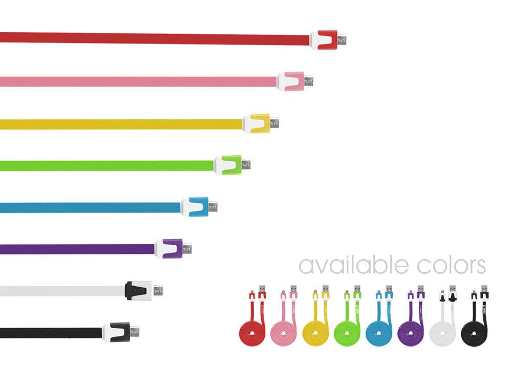 DAMICROHYL - Cellet 4 Ft. Flat Wire Micro USB Charging/Data Cable - Yellow