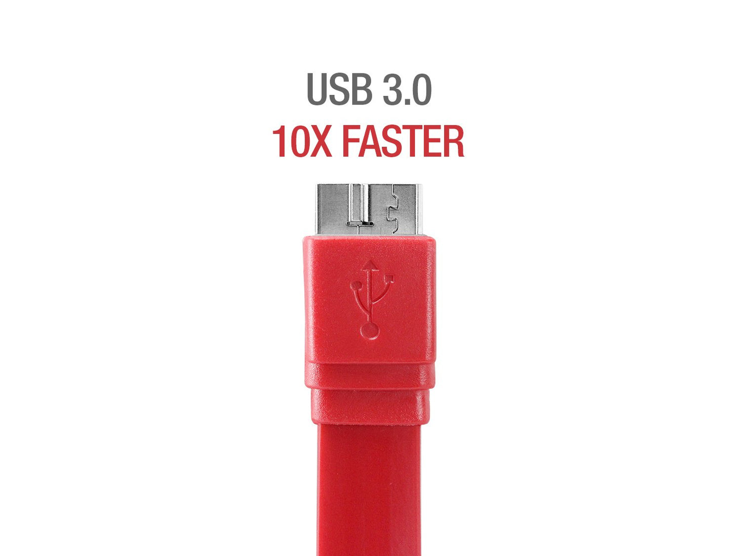 DAUSB30FHPK - Cellet SuperSpeed USB 3.0 Type A to Micro-B Flat Cable - Hot Pink