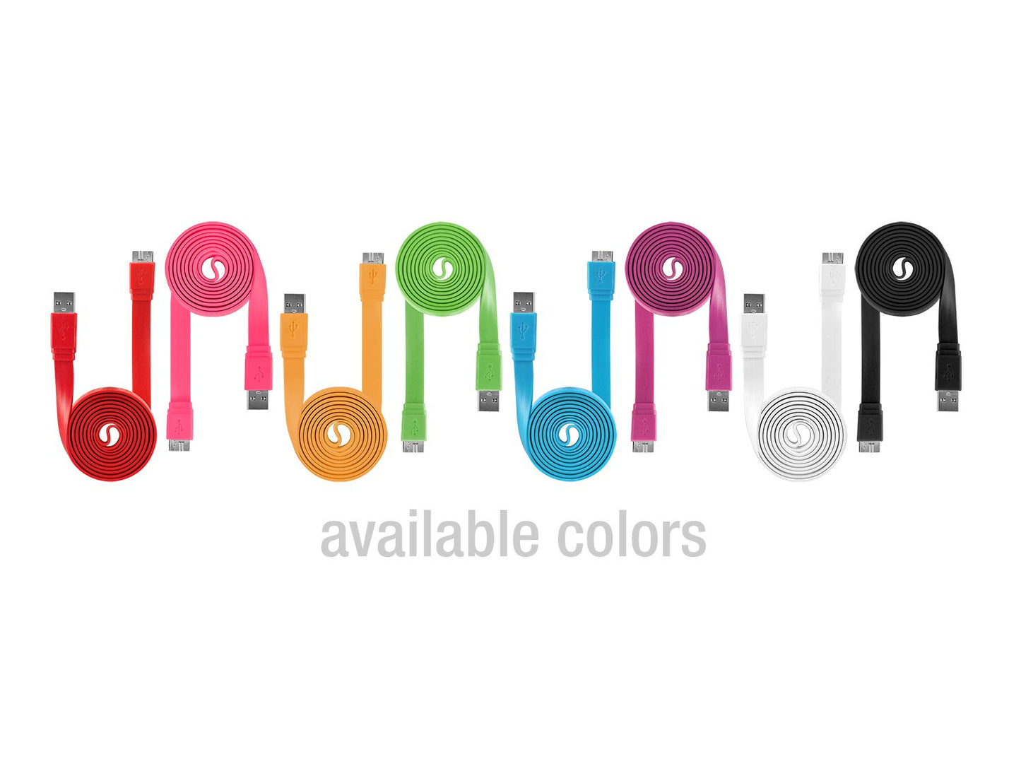 DAUSB30FHPK - Cellet SuperSpeed USB 3.0 Type A to Micro-B Flat Cable - Hot Pink