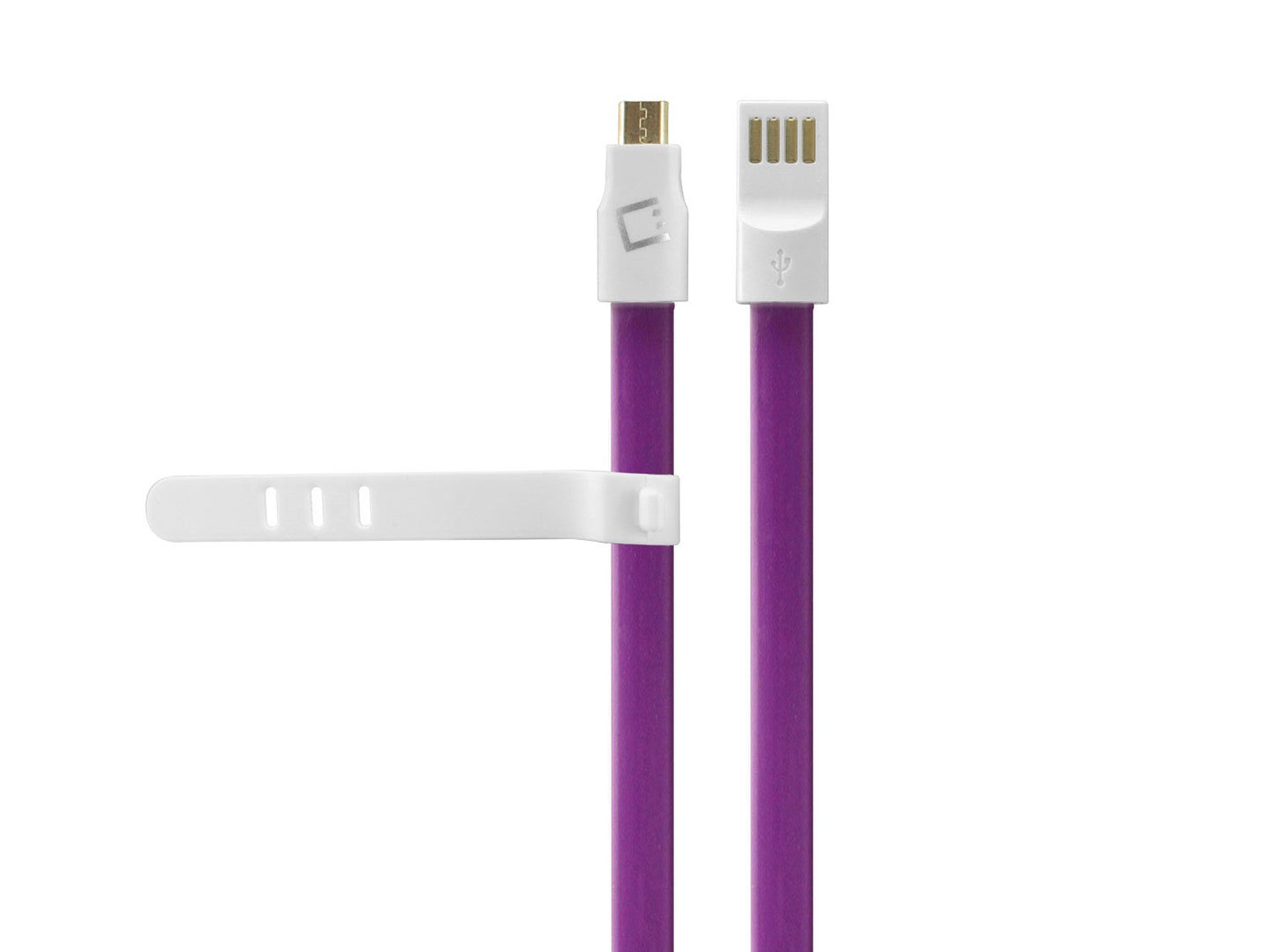 DAMICROGPR - Cellet 3 Ft. Flat Wire Micro USB Charging/Data Sync Cable - Purple