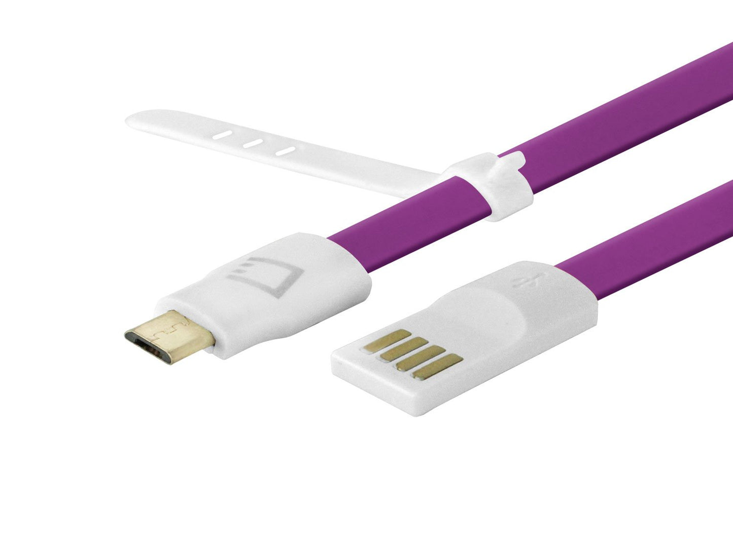 DAMICROGPR - Cellet 3 Ft. Flat Wire Micro USB Charging/Data Sync Cable - Purple