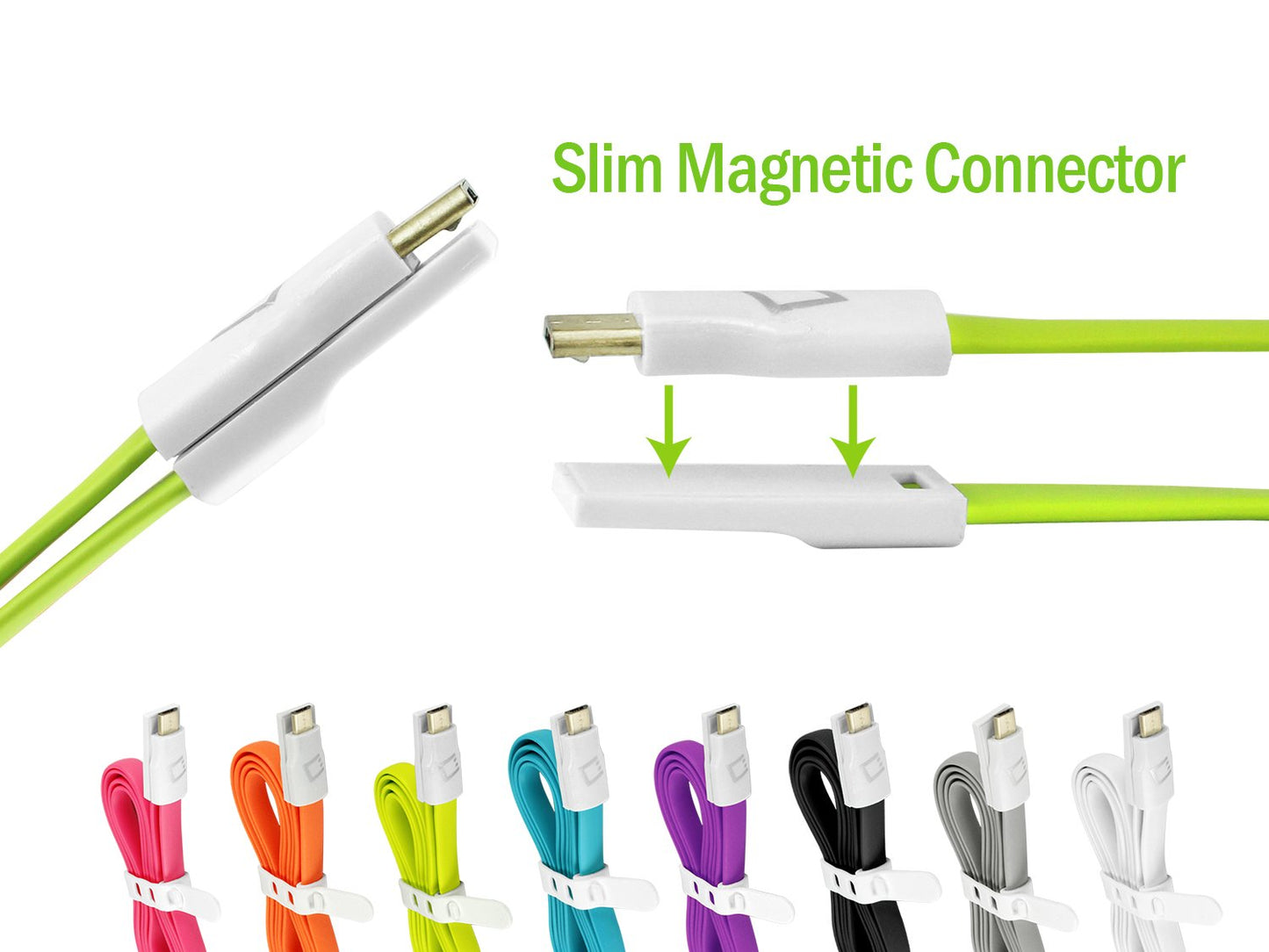 DAMICROGPR - Cellet 3 Ft. Flat Wire Micro USB Charging/Data Sync Cable - Purple