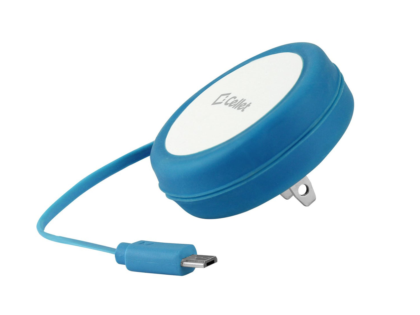 TMMICROBL - Cellet Cord Keeper 5Watt (1Amp) Micro USB Home Wall Charger - Blue