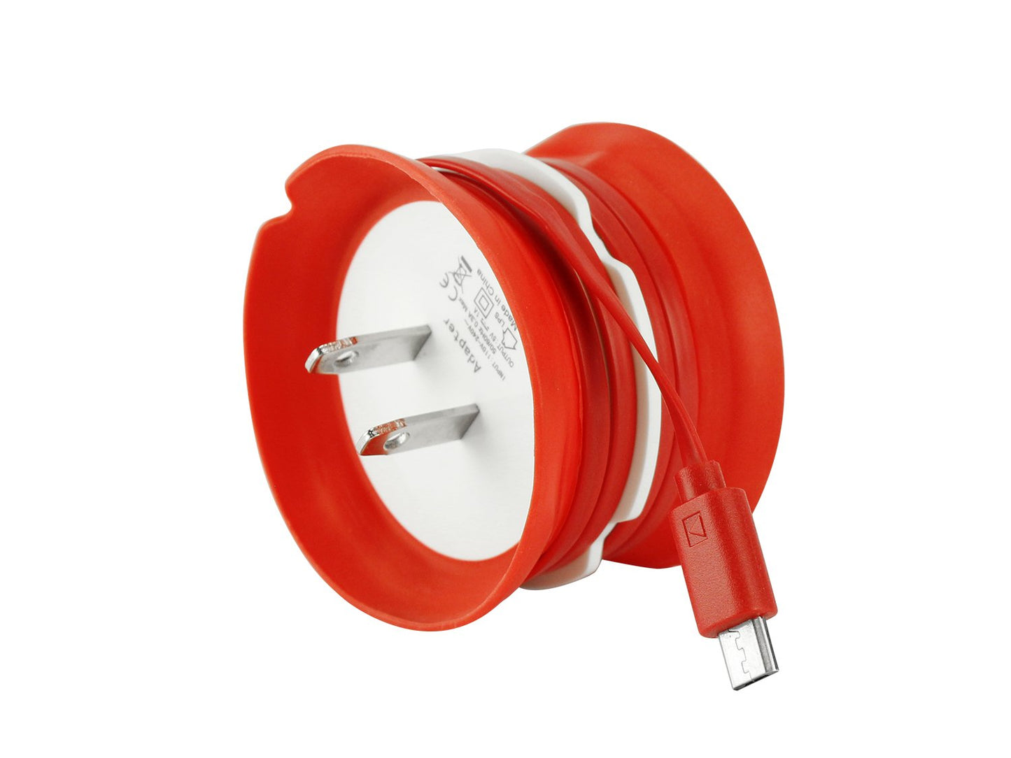 TMMICRORD - Cellet Cord Keeper 5Watt (1Amp) Micro USB Home Wall Charger - RED