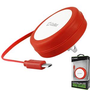 TMMICRORD - Cellet Cord Keeper 5Watt (1Amp) Micro USB Home Wall Charger - RED