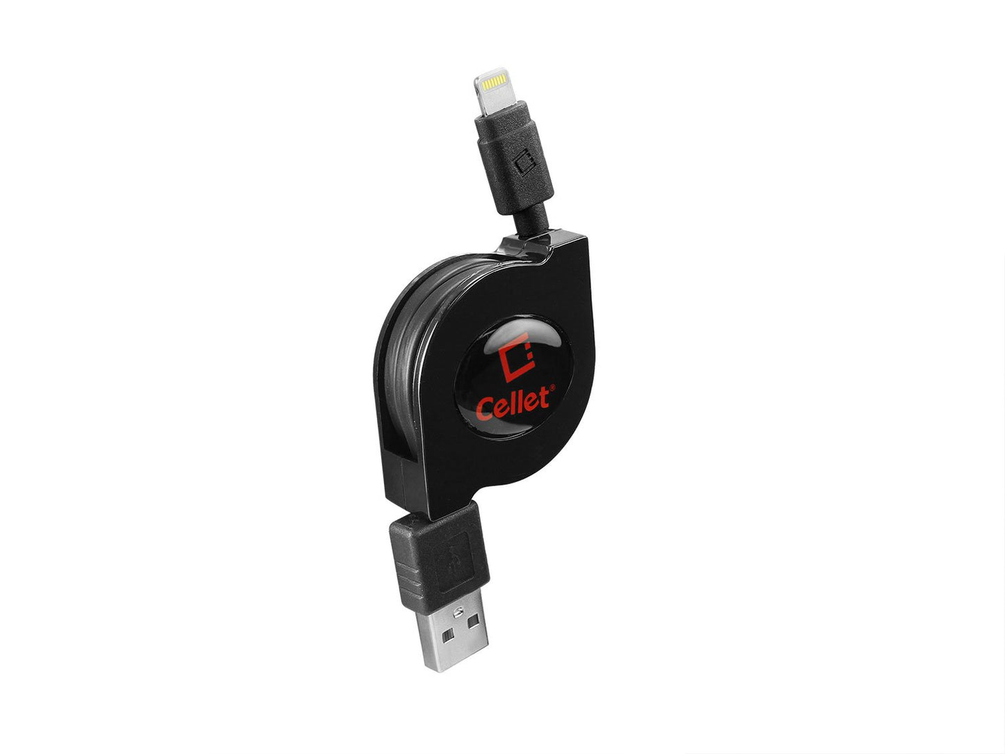 DAAPP8RBK - Retractable iPhone Lightning USB Charging Cable MFI Certified - Black