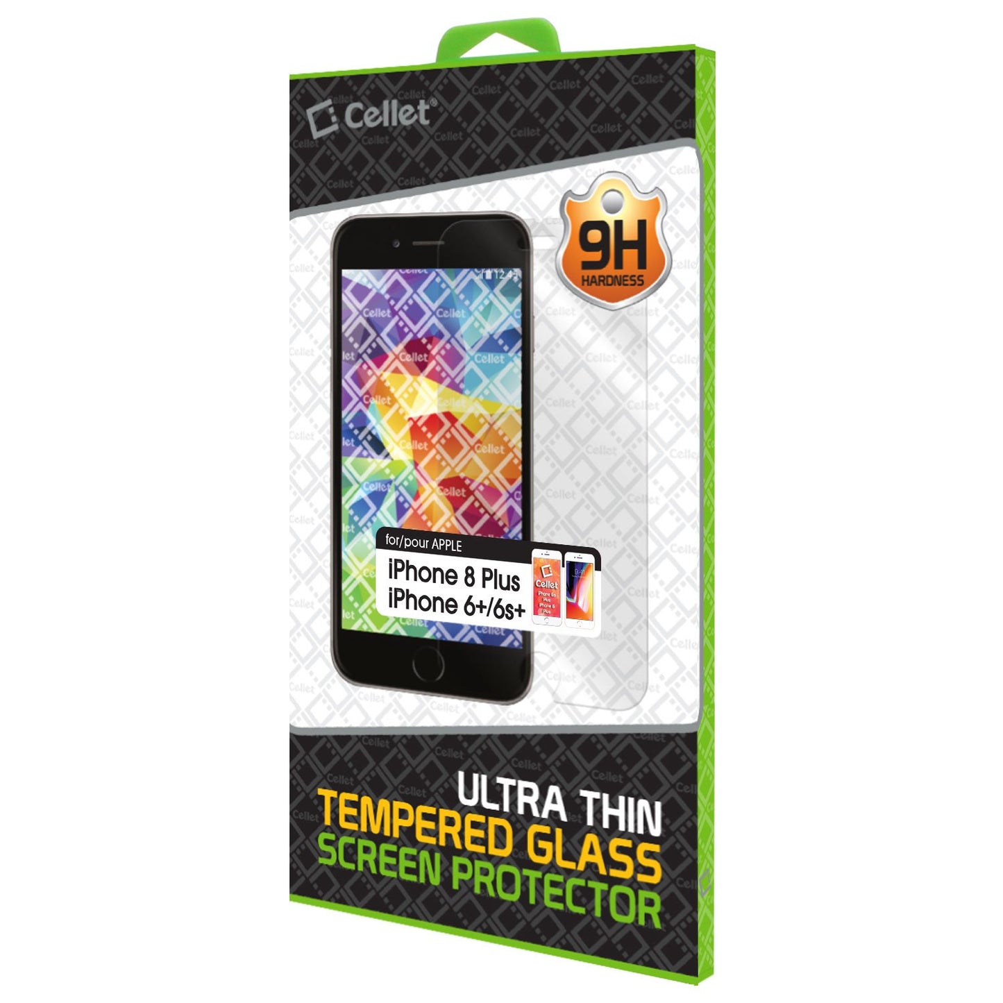 SGIPH6PS - Tempered Glass Screen Protector for Apple iPhone 8Plus, 6Plus & iPhone 6S Plus (0.3mm) by Cellet